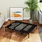 Cama Elevada para Perros Grandes Cama para Perros con Zona de Malla Transpirable y Bolsa 122x92x23 cm Negro