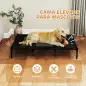 Cama Elevada para Perros Grandes Cama para Perros con Zona de Malla Transpirable y Bolsa 122x92x23 cm Negro