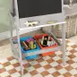 Pizarra Infantil con Caballete Pizarra de Doble Cara con Rollo de Papel Borrador Cajas de Almacenamiento Gris