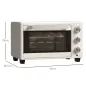 Horno Sobremesa de 21L 1400W Mini Horno Eléctrico Temporizador hasta 60min y Temperatura Regulable hasta 230℃ Crema