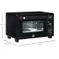 Horno Sobremesa de 21L 1400W Mini Horno Eléctrico Temporizador hasta 60min y Temperatura Regulable hasta 230℃ Negro