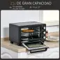 Horno Sobremesa de 21L 1400W Mini Horno Eléctrico Temporizador hasta 60min y Temperatura Regulable hasta 230℃ Negro