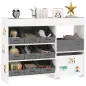 Organizador Infantil con 11 Cestas Extraíbles Compartimentos y Láminas de Pegatinas 105x30x80 cm Blanco