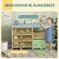 Organizador Infantil con 11 Cestas Extraíbles Compartimentos y Láminas de Pegatinas 105x30x80 cm Blanco