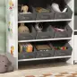 Organizador Infantil con 11 Cestas Extraíbles Compartimentos y Láminas de Pegatinas 105x30x80 cm Blanco Organizador Infantil con 11 Cestas Extraíbles Compartimentos y Láminas de Pegatinas 105x30x80 cm Blanco