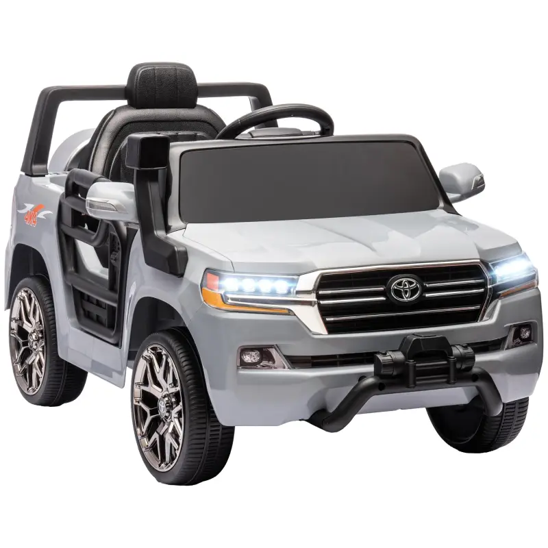 Coche Eléctrico para Niños de +3 Años Toyota LAND CRUISER con Batería 12V Mando a Distancia y Música MP3 Gris