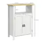 Mueble Bajo para Baño con Almacenaje Armario de Puertas y Estante Ajustable para Aseo o Baño Moderno 60x30x80,5cm Blanco