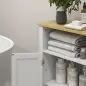 Mueble Bajo para Baño con Almacenaje Armario de Puertas y Estante Ajustable para Aseo o Baño Moderno 60x30x80,5cm Blanco