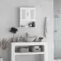 Armario de Pared para Baño Multiusos con Estante Ajustable Puertas de Listones y Compartimento 60x20x70 cm Blanco