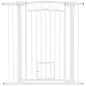 Barrera de Seguridad para Perros con Ancho Ajustable 76-104 cm con 2 Extensiones para Escalera Puerta Blanco