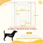 Barrera de Seguridad para Perros con Ancho Ajustable 76-104 cm con 2 Extensiones para Escalera Puerta Blanco