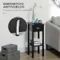 Mesa Auxiliar Estilo Moderno Mesita Auxiliar con Cajón y Estante de Almacenamiento 30x30x75 cm Negro