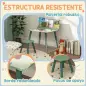 Mesa Infantil con Silla y Estante para Libros Escritorio para Niños de +3 Años para Sala de Juegos Verde