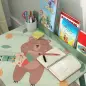 Mesa Infantil con Silla y Estante para Libros Escritorio para Niños de +3 Años para Sala de Juegos Verde