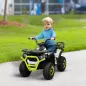 Quad Eléctrico para Niños de +3 Años con Batería 12V Faros Música MP3 Velocidad Regulable y Cesta Carga 30 kg Verde