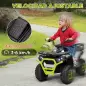 Quad Eléctrico para Niños de +3 Años con Batería 12V Faros Música MP3 Velocidad Regulable y Cesta Carga 30 kg Verde