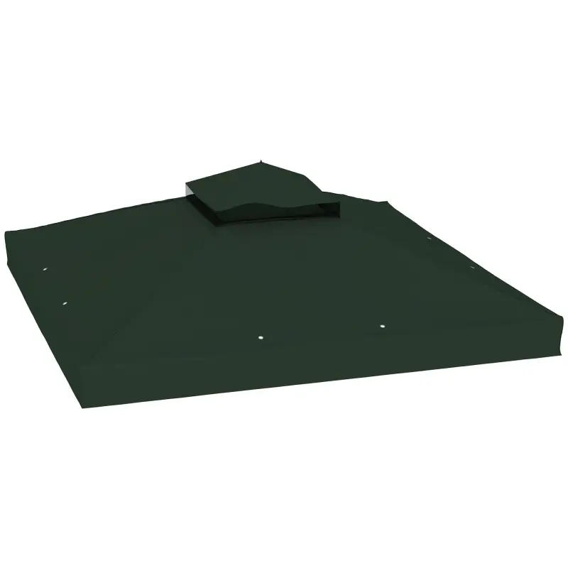 Toldo de Recambio 3x3 m con Techo Doble con Orificios de Drenaje y Protección UPF30+ Verde Solo Toldo NO Incluye Marco