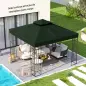 Toldo de Recambio 3x3 m con Techo Doble con Orificios de Drenaje y Protección UPF30+ Verde Solo Toldo NO Incluye Marco