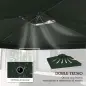 Toldo de Recambio 3x3 m con Techo Doble con Orificios de Drenaje y Protección UPF30+ Verde Solo Toldo NO Incluye Marco