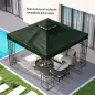 Toldo de Recambio 3x3 m con Techo Doble con Orificios de Drenaje y Protección UPF30+ Verde Solo Toldo NO Incluye Marco