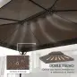 Toldo de Recambio 4x3 m con Techo Doble con Orificios de Drenaje y Protección UPF30+ Crema Solo Toldo NO Incluye Marco
