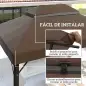 Toldo de Recambio 4x3 m con Techo Doble con Orificios de Drenaje y Protección UPF30+ Crema Solo Toldo NO Incluye Marco