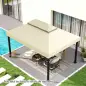 Toldo de Recambio 4x3 m con Techo Doble con Orificios de Drenaje y Protección UPF30+ Crema Solo Toldo NO Incluye Marco