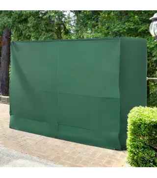 Funda Balancín Jardín Cubierta de Columpio con Cordones Ajustables Impermeable Anti-UV 240x133x185 cm Verde