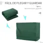 Funda Balancín Jardín Cubierta de Columpio con Cordones Ajustables Impermeable Anti-UV 240x133x185 cm Verde