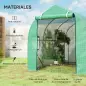Invernadero de Túnel 3x2x2 m con 6 Ventanas de Malla y Puerta Invernadero de Huerto para Patio Jardín Verde