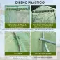 Invernadero de Túnel 3x2x2 m con 6 Ventanas de Malla y Puerta Invernadero de Huerto para Patio Jardín Verde