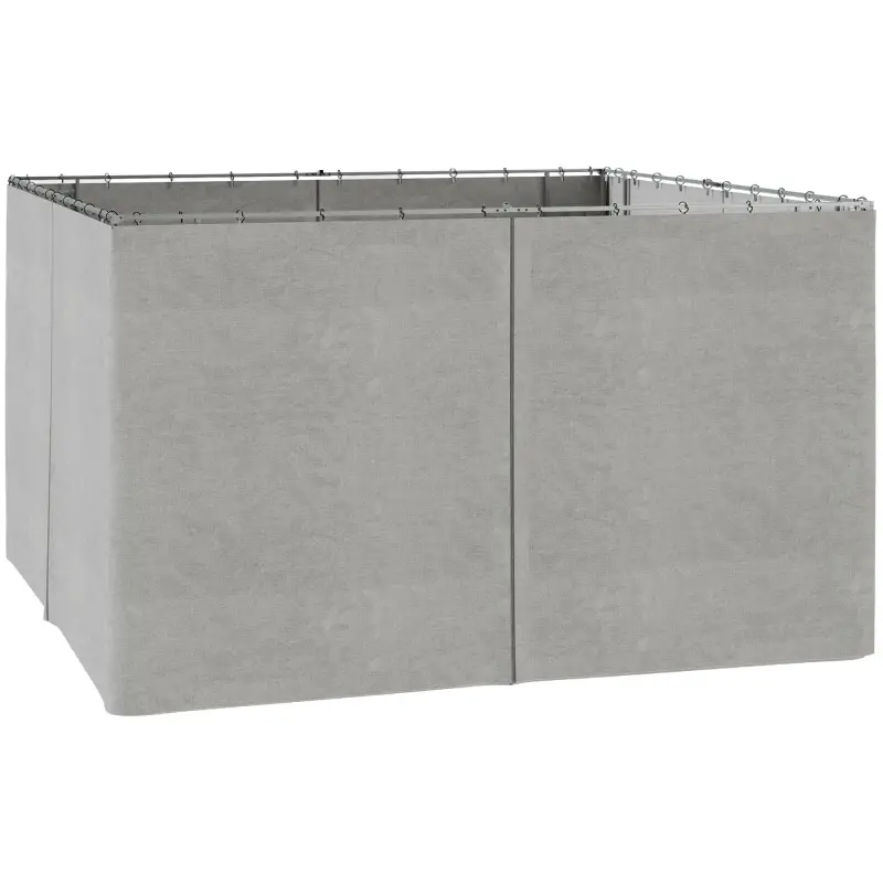 4 Paredes Laterales para Cenador 3,5x2 m con 48 Ganchos y Anillos en C para Pérgola Gazebo Gris Claro