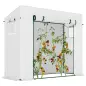 Invernadero de Exterior con Ventanas y Marco de Acero Invernadero para Cultivar Tomates Flores 200x76x168 cm Blanco