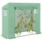Invernadero de Exterior con Ventanas y Marco de Acero Invernadero para Cultivar Tomates Flores 200x76x168 cm Verde Invernadero de Exterior con Ventanas y Marco de Acero Invernadero para Cultivar Tomates Flores 200x76x168 cm Verde
