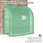 Invernadero de Exterior con Ventanas Estantes de 3 Niveles Puerta con Cremallera y Marco de Acero 200x100x215 cm Verde