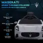 Coche Eléctrico Infantil Maserati Gran Turismo Folgore con Batería 12V Mando a Distancia Faros Bocina Música MP3 Gris