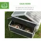 Gallinero para Exterior de Madera 240x112,5x76 cm con Techo Abatible Corral Puertas con Cerradura y Nido Blanco y Gris