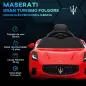 Coche Eléctrico Infantil Maserati Gran Turismo Folgore con Batería 12V Mando a Distancia Faros Bocina y Música MP3 Rojo