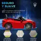 Coche Eléctrico Infantil Maserati Gran Turismo Folgore con Batería 12V Mando a Distancia Faros Bocina y Música MP3 Rojo