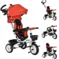 Triciclo para Bebés Plegable Triciclo Evolutivo 2 en 1 para Niños con Toldo Plegable Cestas y Cinturón de Seguridad Rojo