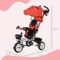 Triciclo para Bebés Plegable Triciclo Evolutivo 2 en 1 para Niños con Toldo Plegable Cestas y Cinturón de Seguridad Rojo