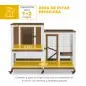 Conejera de Madera de 2 Niveles Jaula para Conejos con Ruedas Escaleras y Bandejas Extraíbles 110x50x86 cm Marrón