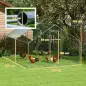 Corral para Gallinas Gallinero Metálico Grande de 3x3,4x1,9 m con Cubierta Impermeable y Anti-UV Plata