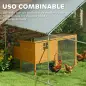 Corral para Gallinas Gallinero Metálico Grande de 3x3,4x1,9 m con Cubierta Impermeable y Anti-UV Plata