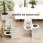 Comedero Elevado Doble para Perros con Altura Ajustable y Sistema de Alimentación Lenta 63x58,5x40 cm Blanco