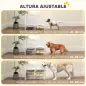 Comedero Elevado Doble para Perros con Altura Ajustable y Sistema de Alimentación Lenta 63x58,5x40 cm Blanco