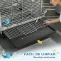 Jaula para Loros con Ruedas Perchas Comederos y Bandeja Extraíble Pajarera para Cacatúas Cotorras 79x73x146cm Gris Claro
