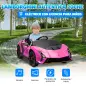 Coche Eléctrico para Niños Lamborghini Autentica con Batería 12V Mando a Distancia Faros Bocina Arranque Suave y Música MP3 Rosa