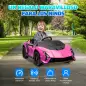 Coche Eléctrico para Niños Lamborghini Autentica con Batería 12V Mando a Distancia Faros Bocina Arranque Suave y Música MP3 Rosa