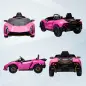 Coche Eléctrico para Niños Lamborghini Autentica con Batería 12V Mando a Distancia Faros Bocina Arranque Suave y Música MP3 Rosa